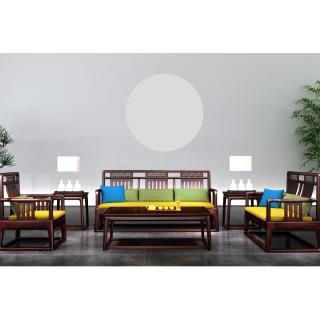 25百川系列                沙发                材质:非洲紫檀                规格:3240x2025                6件套